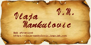 Vlaja Mankulović vizit kartica
